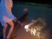 夏休みの最後にお泊まり海デートで初体験♡最後はパイパン女子大生の彼女に生ハメSEXで中出し♡RYO＆YUU♡素人カップル/歳の差/10代/美少女/スタイル抜群/色白/パイパン/野外/水着/フェラチオ 5/16