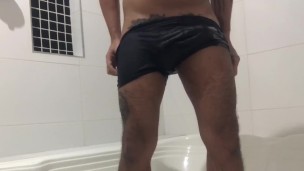 Wetting my hot dick until I cum…