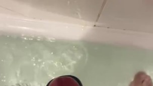 cumming with a toy