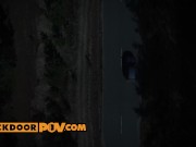 Horny brown haired beauty Sarah Sultry sucking and assfucking a huge POV cock 1/16