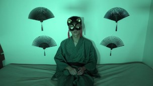 浴衣大学生のオナニー　どの色が好き？　緑編　射精あり