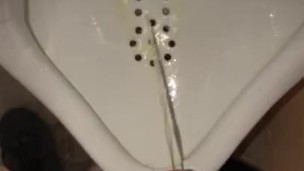 Very Risky POV Pissing & Masturbating in a Public Washroom where anyone could of walked in on me