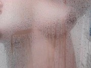 Play with big nipples in bathroom 1/16