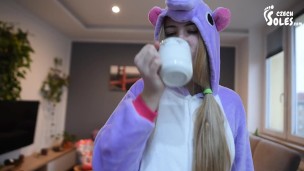 Cosplay BIG teen feet teasing POV (POV foot worship, young feet, unicorn feet, BIG feet, sexy soles)