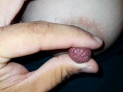 Nipple play..my wife with big saggy tits..huge large nipples 13/16