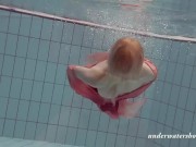 Sexiest clothed babe Katya Okuneva in the swimming pool in Russia 4/16