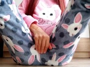 asian skinny teen masturbate in pajamas | shaved closeup pussy cumming | 2/16