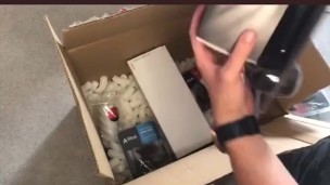 Marc McAulay unboxes his International Grabby Porn Award unboxing 