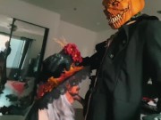 PUMPKIN king rearranging PUMPKIN wife’s guts 3/16