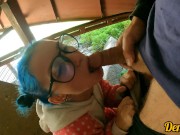 sex under the bridge with a cute schoolgirl in glasses she loves to get cum on her face 13/16