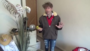 Hunk XXX Sucks A Peeled Banana in the Raw & is Very Hard!