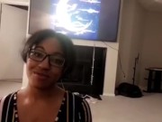 She should be getting ready for school but end up sucking my cock for class  3/16