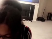 She should be getting ready for school but end up sucking my cock for class  4/16