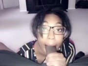 She should be getting ready for school but end up sucking my cock for class  8/16