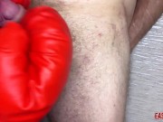 Mistress in boxing gloves dusting dick and balls EasyCBTGirl 11/16