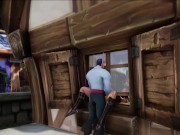Elf Thieve Stuck on a Window  Warcraft Hentai Parody 10/16