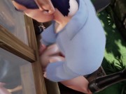 Elf Thieve Stuck on a Window  Warcraft Hentai Parody 4/16