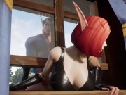 Elf Thieve Stuck on a Window  Warcraft Hentai Parody 7/16
