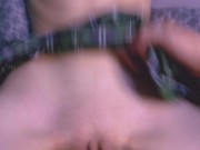 The elf wanted to get sweets for Halloween, but got cum on her face. POV. FoxyElf 13/16