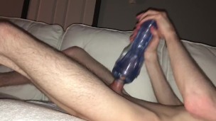 Using Fleshlight Like A Throat Till Loud Huge Fleshlight Creampie