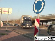 Blonde mature sucks & fucks outdoors 3/16