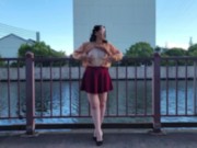 【人妻の露出散歩】露出散歩してたら思ったよりも人がいて興奮しちゃった 12/16