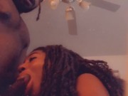 Sometimes I thinks his cock just gets bigger and bigger he’s training me to swallow the whole thing  15/16