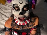 Anal Sex at A Friends Halloween Party Sexy Clown Gets a Facial - AmyGabe 1/16