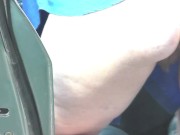 Outdoor Public. Mommy Milf no panties washes car salon in yard of house neighbor looks out window 12/16