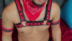Playing With My BBC In My Leather Gear