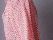 WORSHIP MY LITTLE ASS TEASING CLOSE UP IN GLOVES AND OIL / DRESS CUTE GIRL HAIRY PUSSY FETISH 2/16