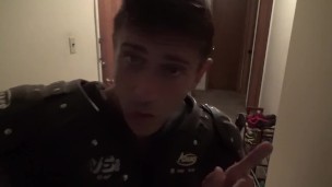 Football Jock Dances with a Football Naked & Hard!