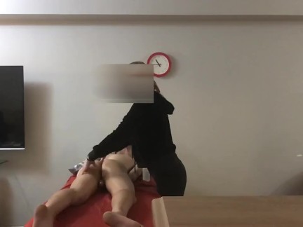 Legit Blonde Masseuse Giving in to Huge Asian Cock 1st appointment pt1