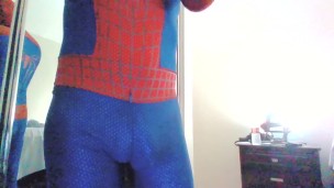 Spiderman Spandex Costume Cosplay Lycra bedroom solo.