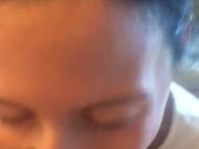 Little slut milks Daddy’s cock in her throat while showing off her tight lil asshole, Huge Throatpie 16/16