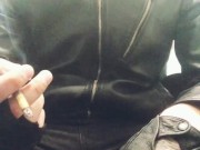 Leather Alpha smoker, smokes and spits, Domination
