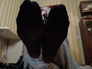 Smell feet in nylon stockings after a long day (custom video) 10/16