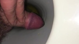 Hairy small dick pissing