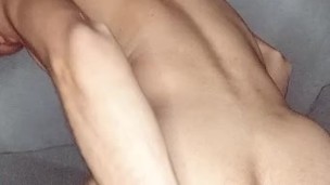 Huge Dildo, Cock Sucking, self Fisting & Jearking with my Balls in my Hole