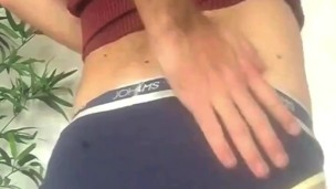 Gay student goes to school with HUGE PLUG in the ass