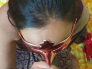 Desi horny girl giving blowjob and sucking balls 2/16