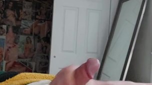 Jerkoff to orgasm first thing in the morning