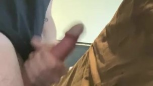 White guy fucks fleshlight hard BIG pulsating cumshot