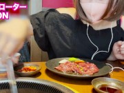 【露出】乳首ローター仕込んでひとり焼肉行ったらヤバすぎた【初めての乳首イキ】 I went to a barbecue alone with a nipple rotor. 9/16