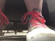 Giantess College Girl in Quirky Sneakers Teases You in PUBLIC with her Soles! 11/16