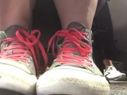 Giantess College Girl in Quirky Sneakers Teases You in PUBLIC with her Soles! 16/16