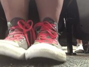 Giantess College Girl in Quirky Sneakers Teases You in PUBLIC with her Soles! 2/16