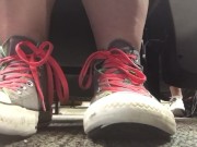 Giantess College Girl in Quirky Sneakers Teases You in PUBLIC with her Soles! 3/16