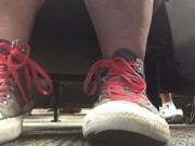 Giantess College Girl in Quirky Sneakers Teases You in PUBLIC with her Soles! 7/16