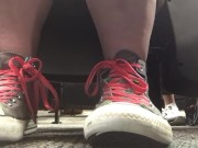 Giantess College Girl in Quirky Sneakers Teases You in PUBLIC with her Soles! 9/16